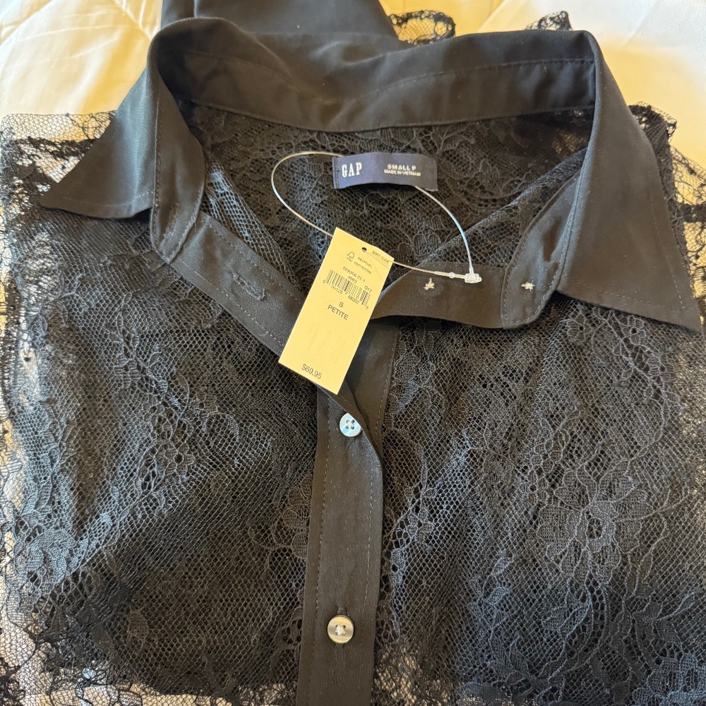 Gap Black Lace Shirt